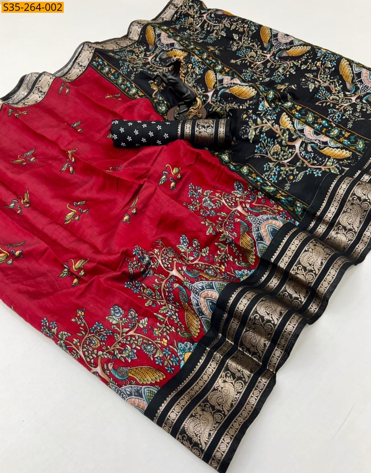 Red Fancy Viscose Silk Saree