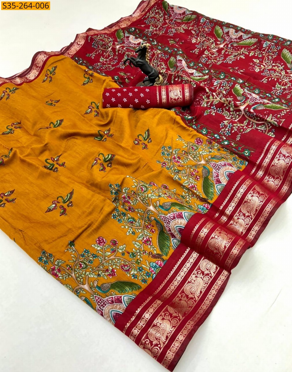 Yellow Fancy Viscose Silk Saree