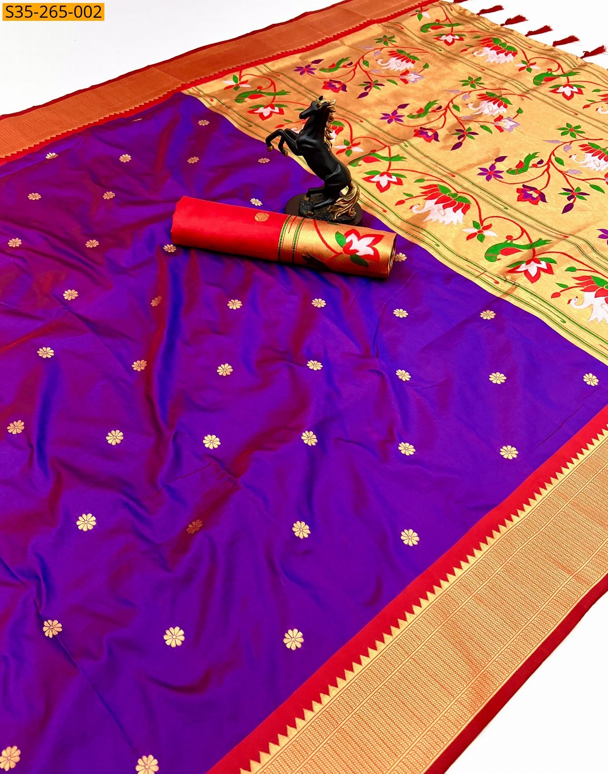 Violet Fancy Paithani Silk Saree