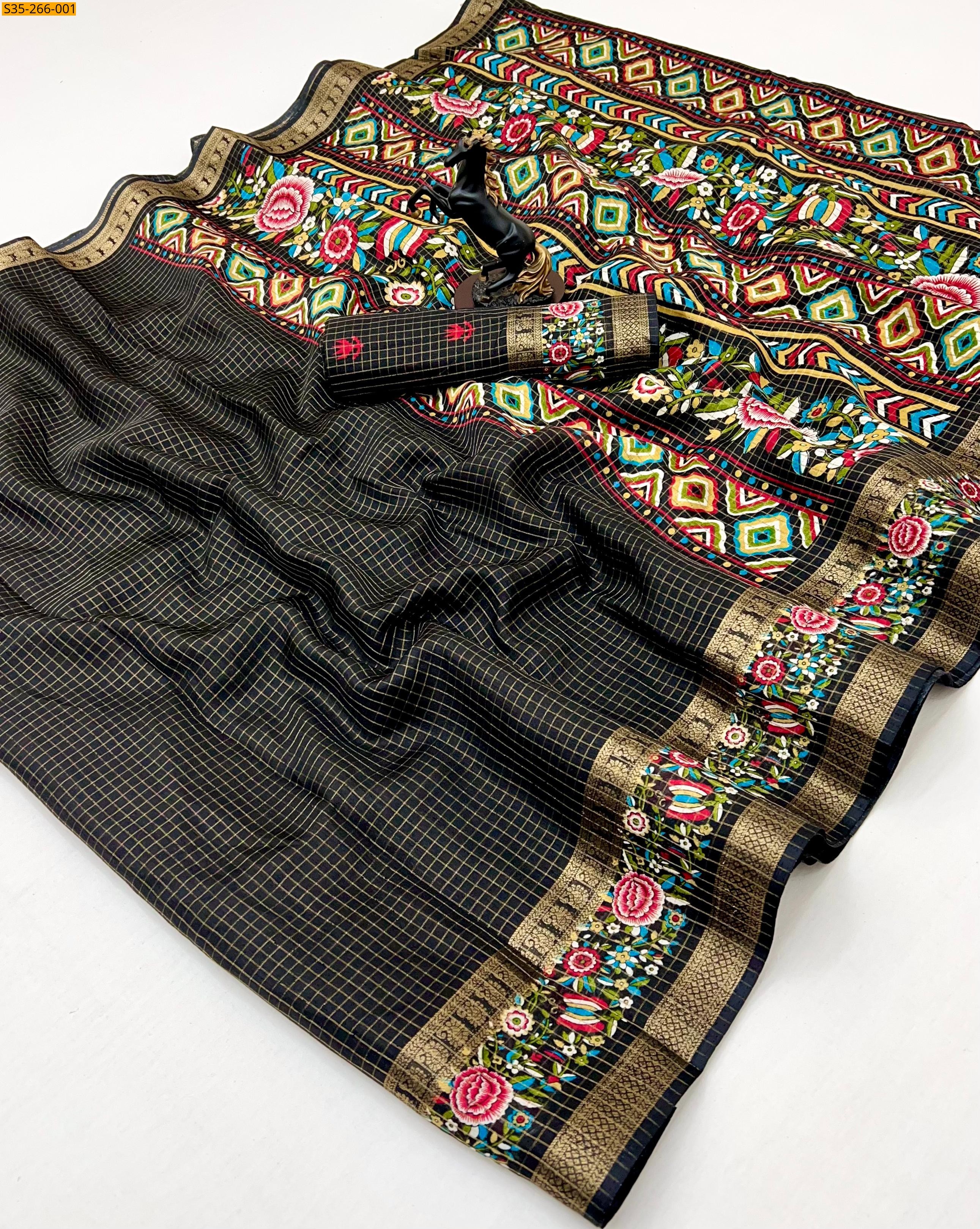 Black Fancy Spice Silk Saree
