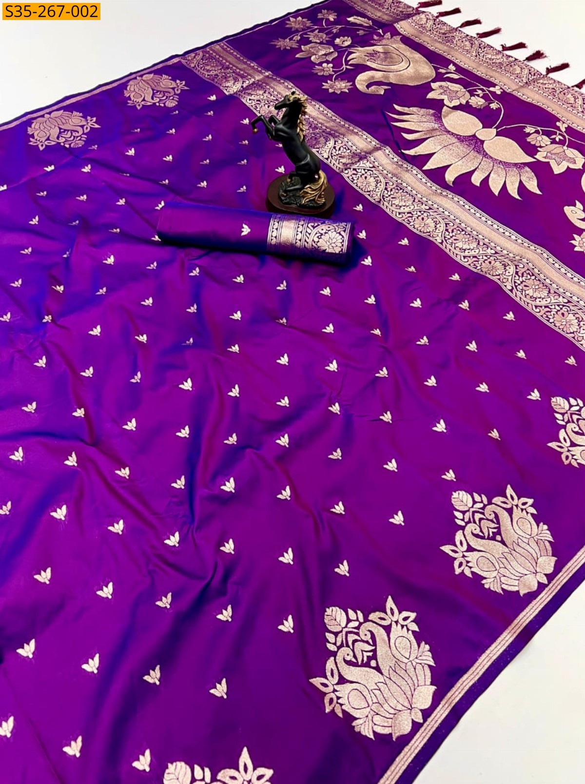 Magenta Fancy Banarasi silk saree