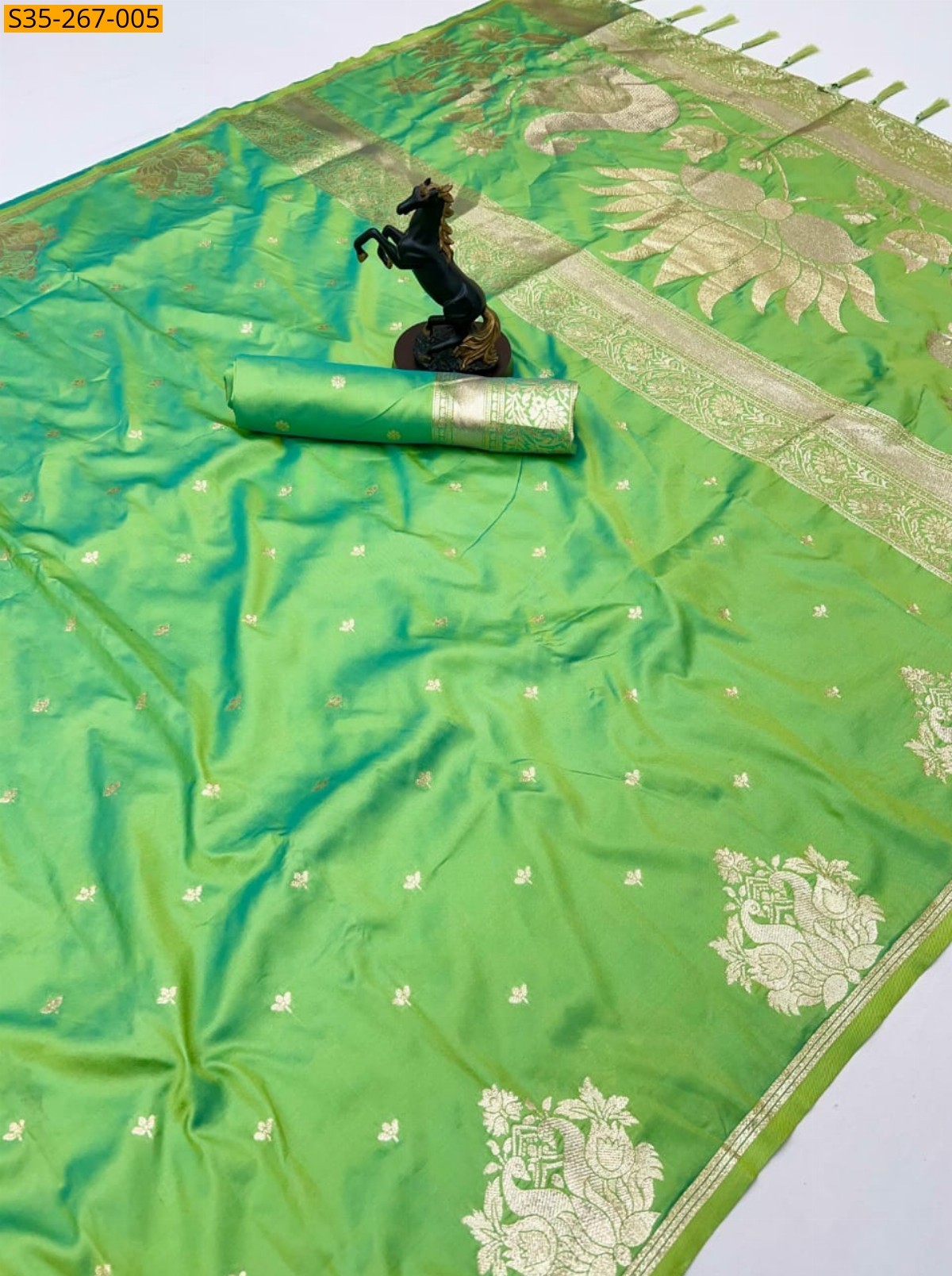 Green Fancy Banarasi silk saree