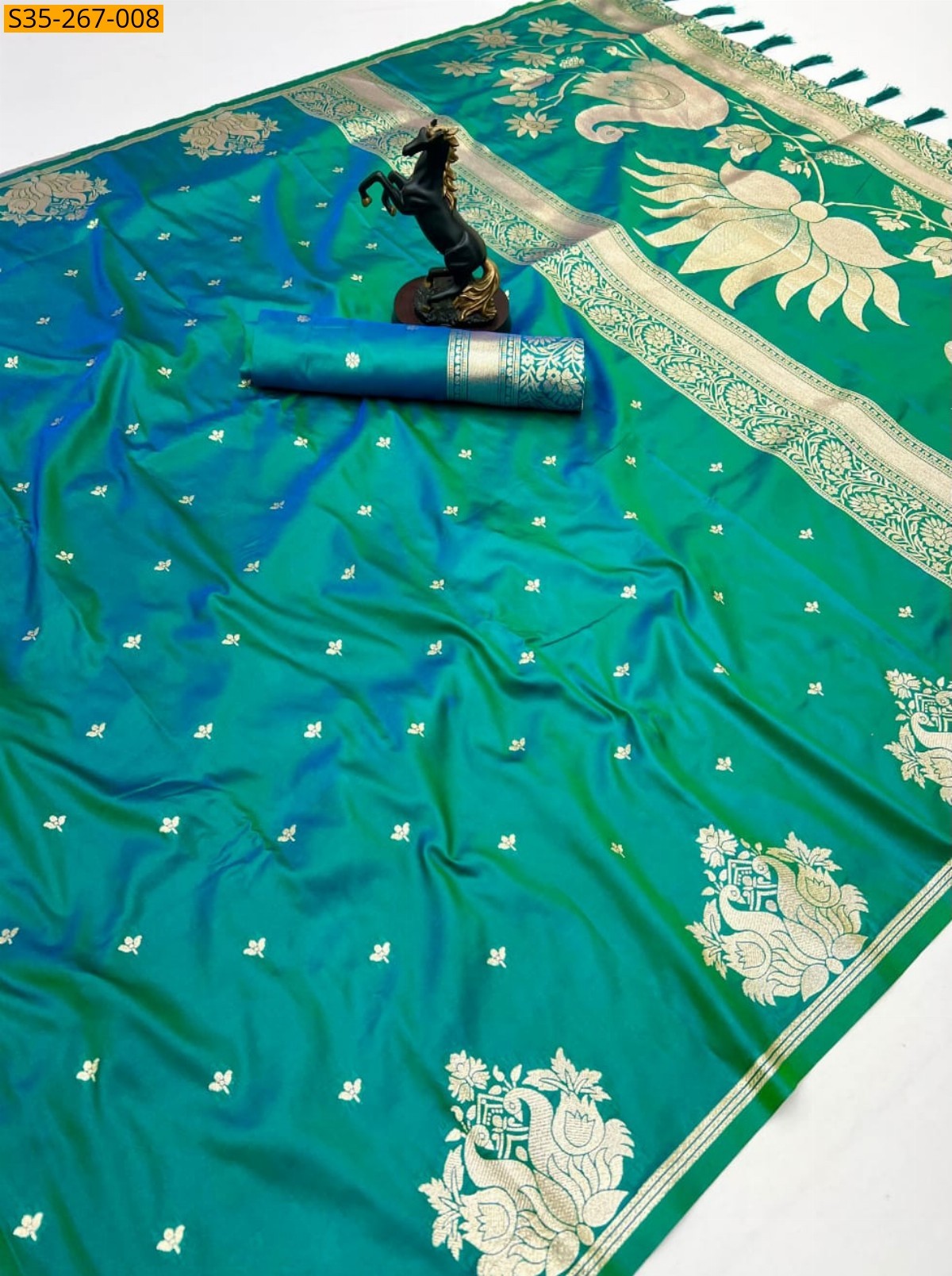 Green Fancy Banarasi silk saree