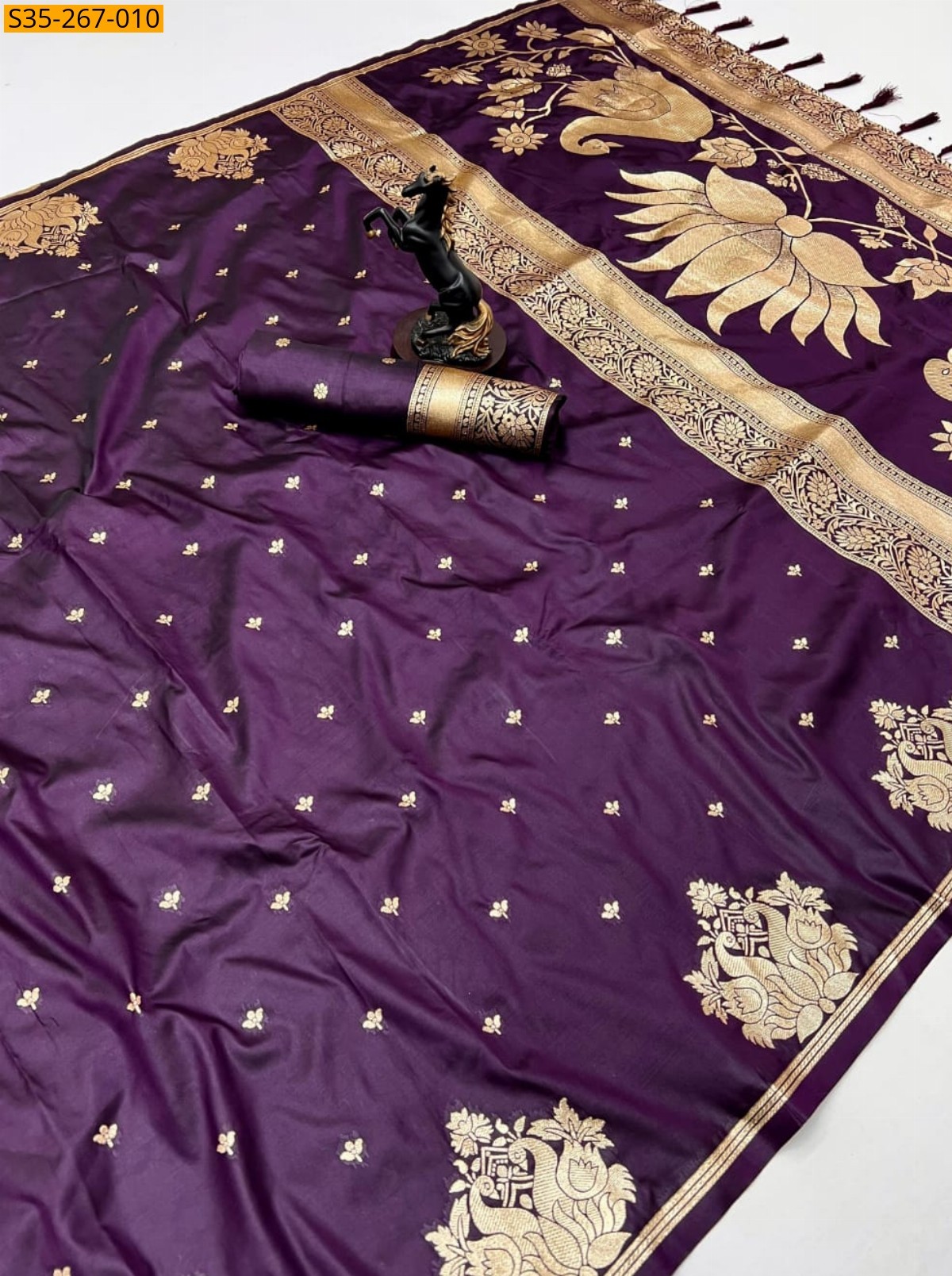 Purple Fancy Banarasi silk saree