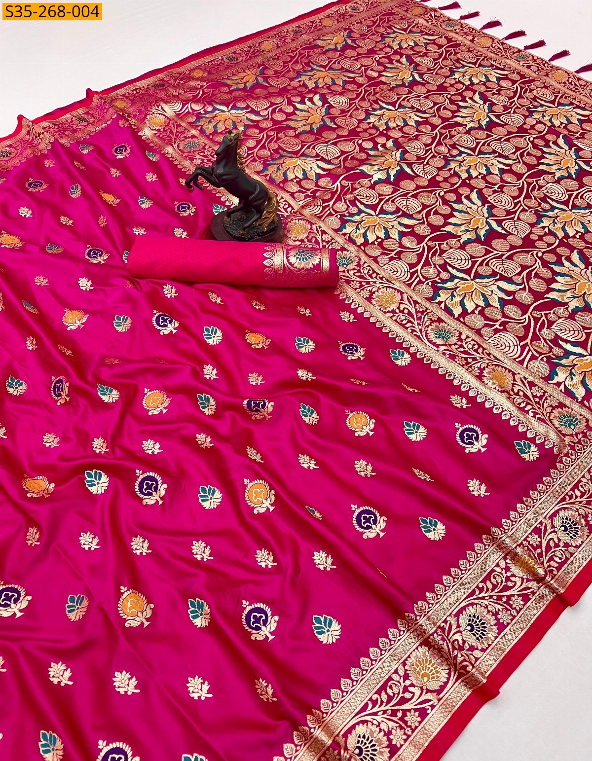 Pink Fancy Banarasi Satin Mashroo Silk Saree