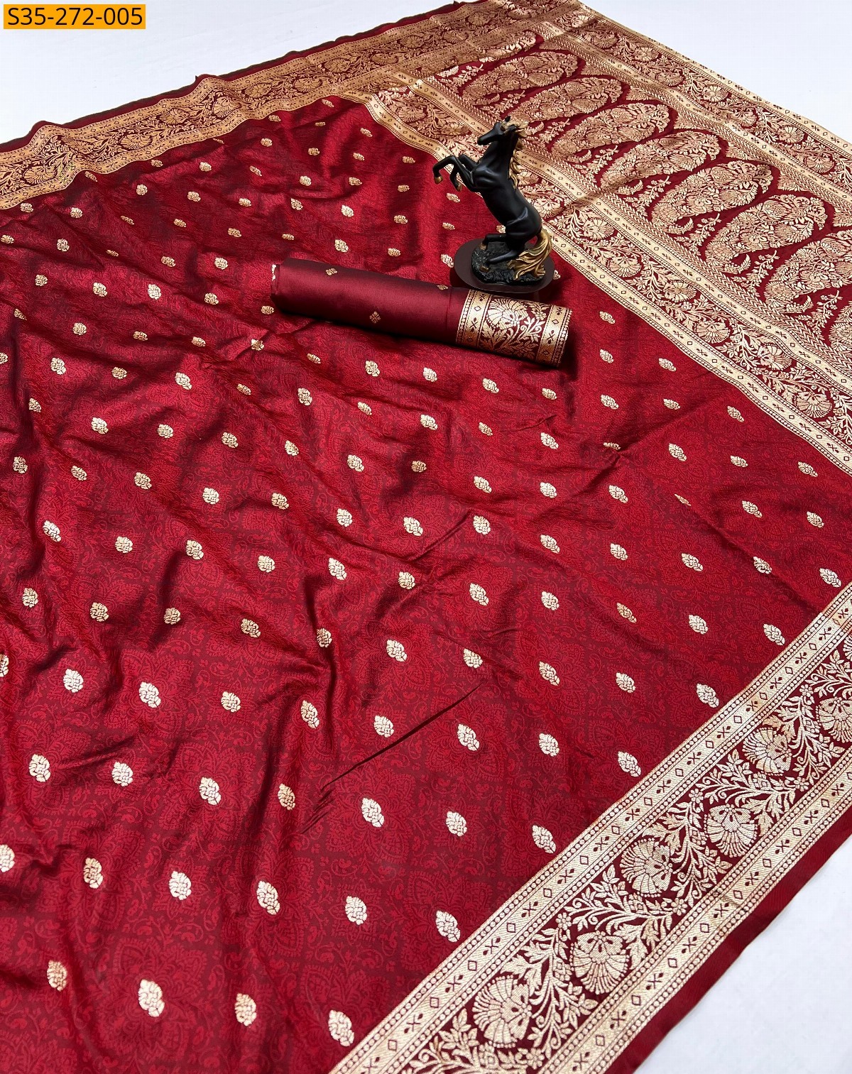 Maroon Fancy banarasi silk saree