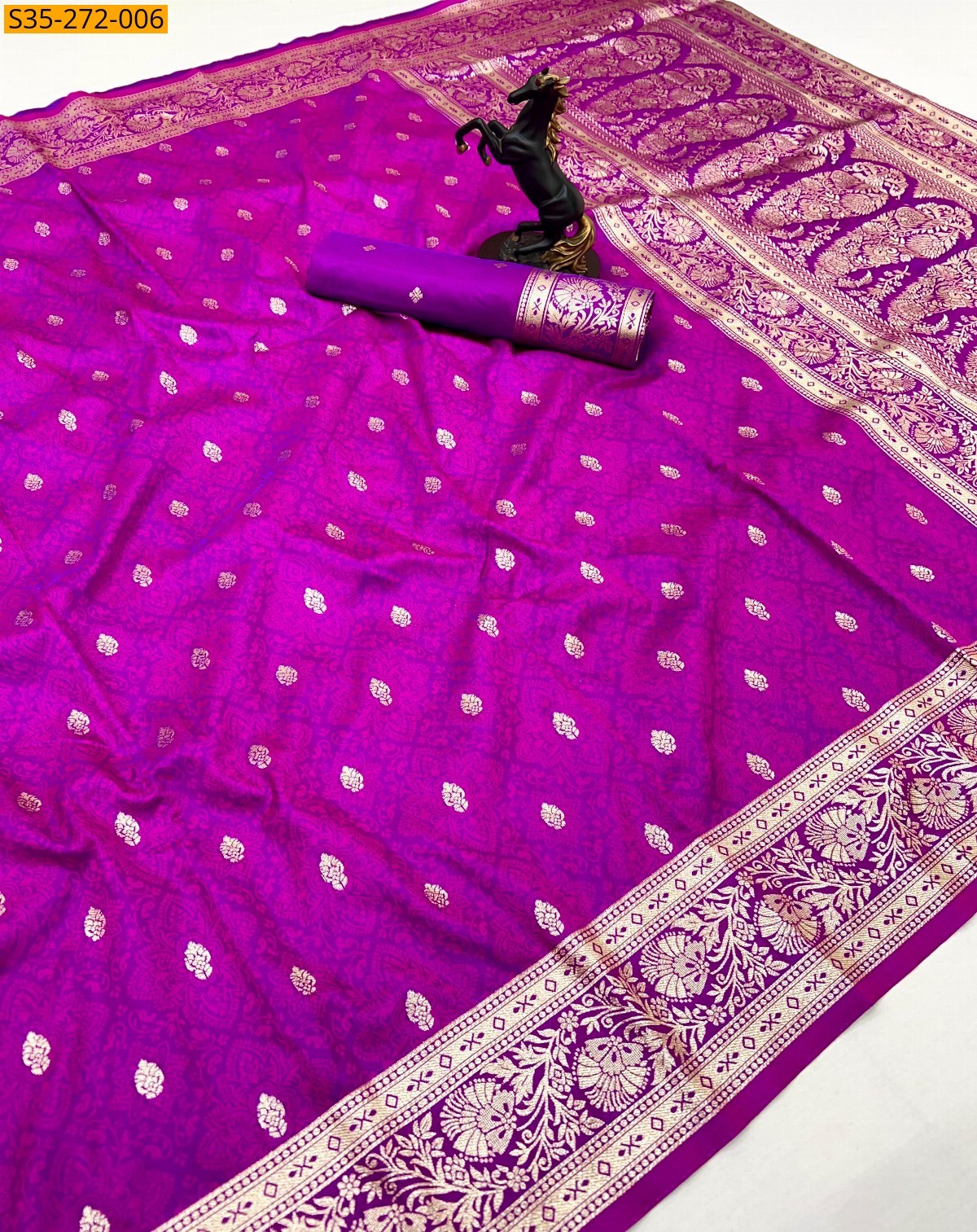 Magenta Fancy banarasi silk saree