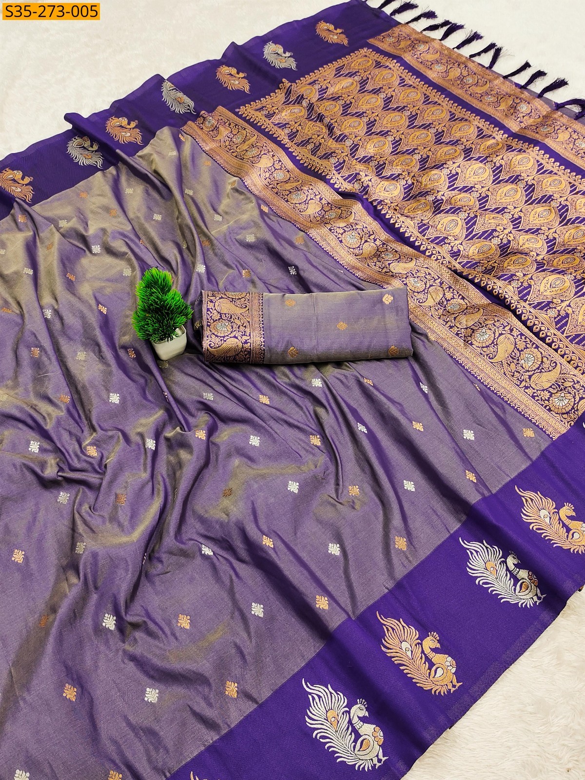Violet Fancy soft silk saree