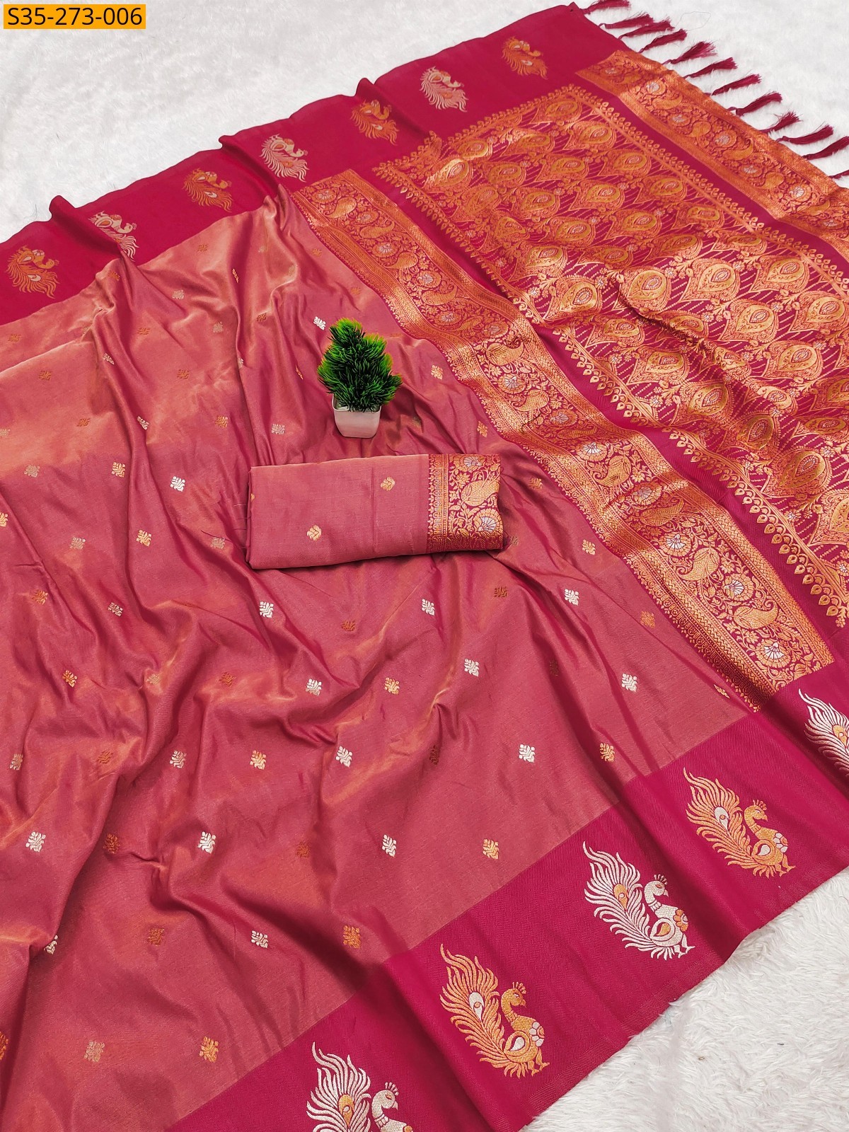 Light Pink Fancy soft silk saree