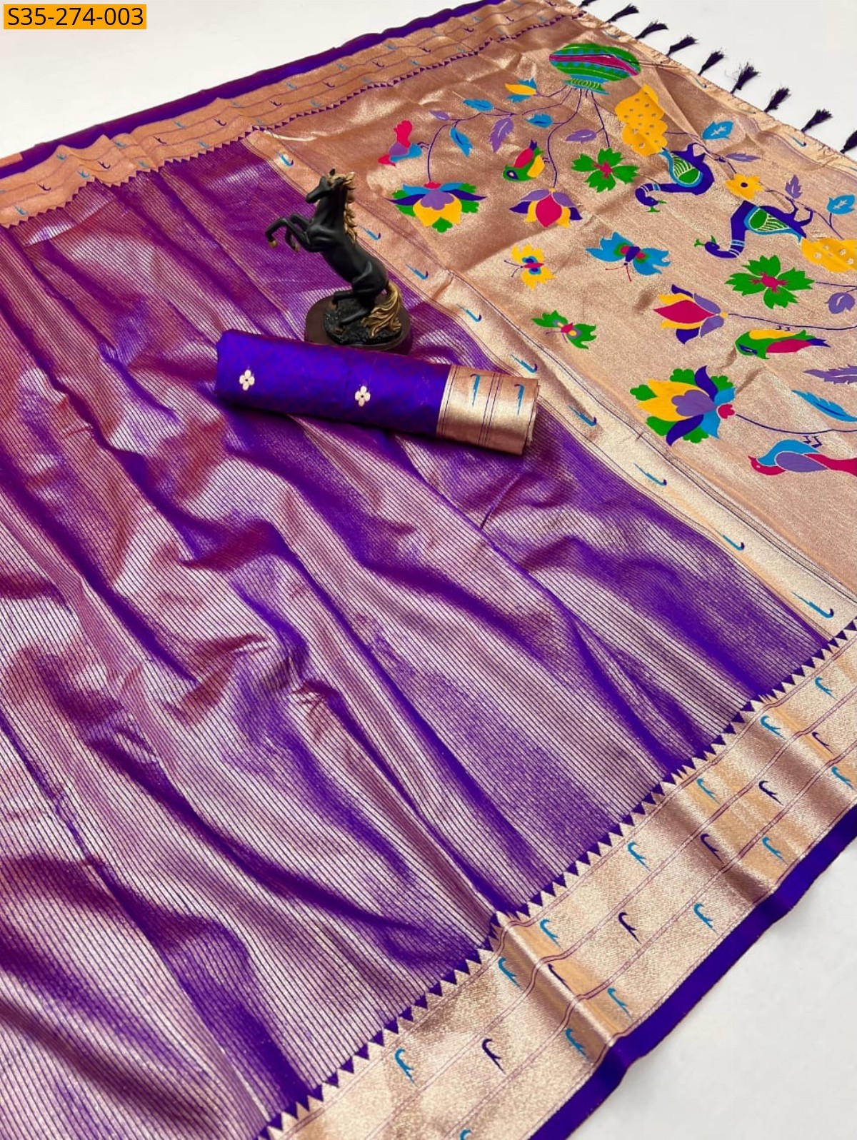 Purple Fancy soft tissue silk saree