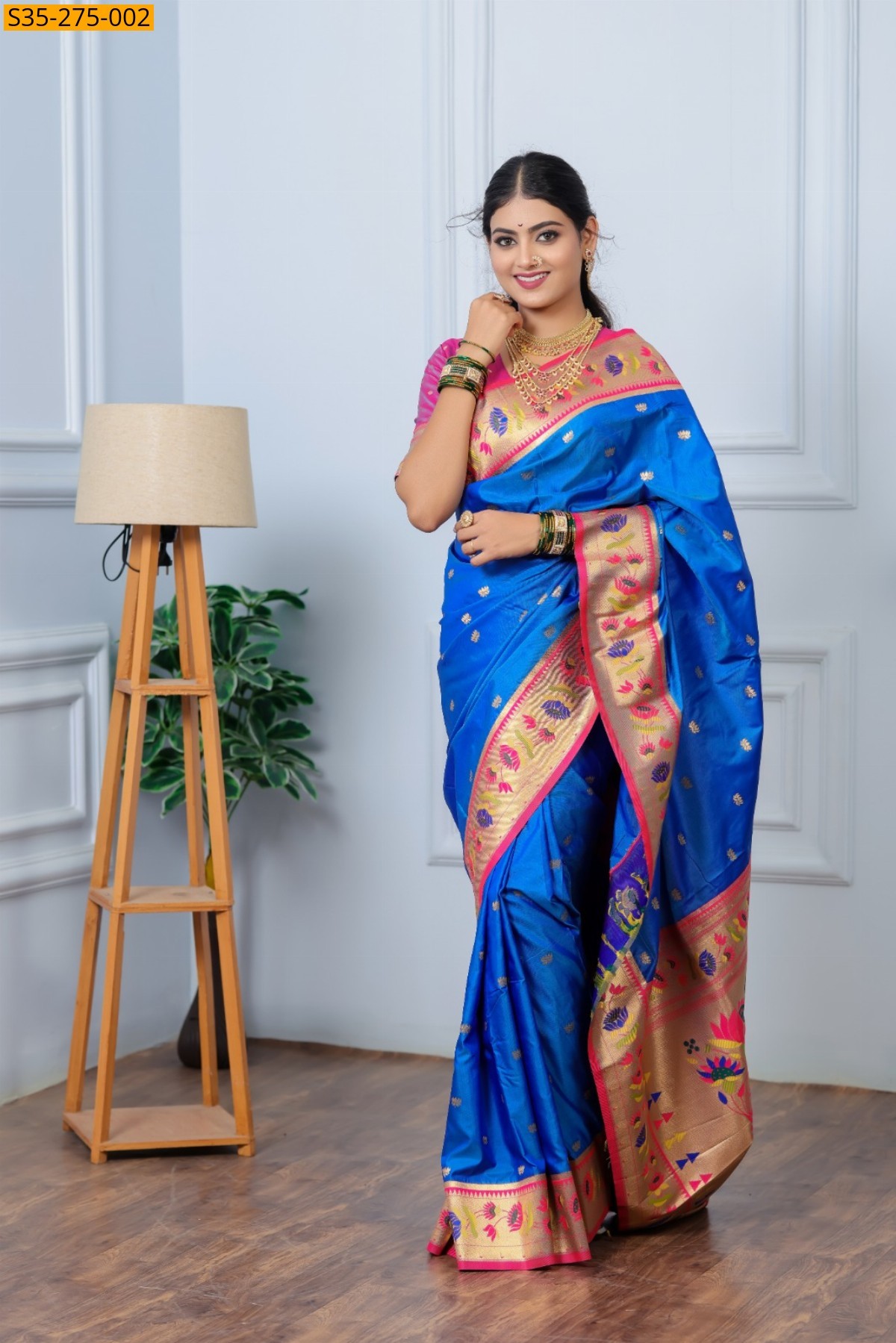 Blue Fancy Paithani Silk Saree