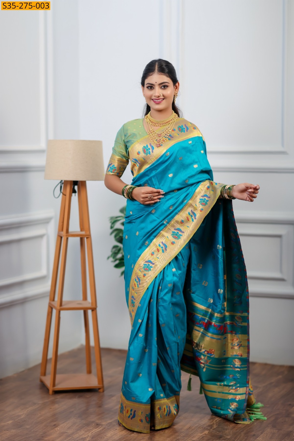Sky Blue Fancy Paithani Silk Saree