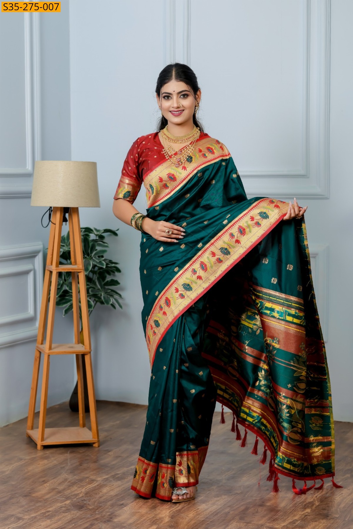 Green Fancy Paithani Silk Saree