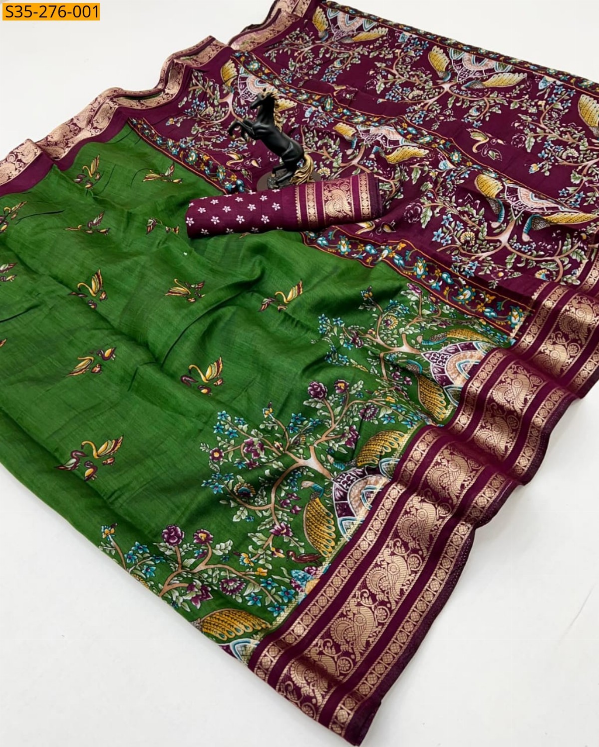 Green Fancy Viscose silk saree