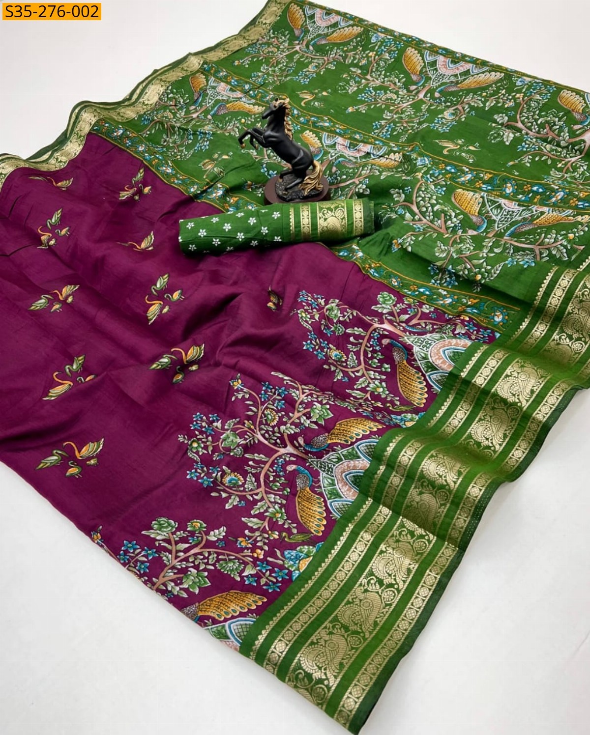 Wine Fancy Viscose silk saree