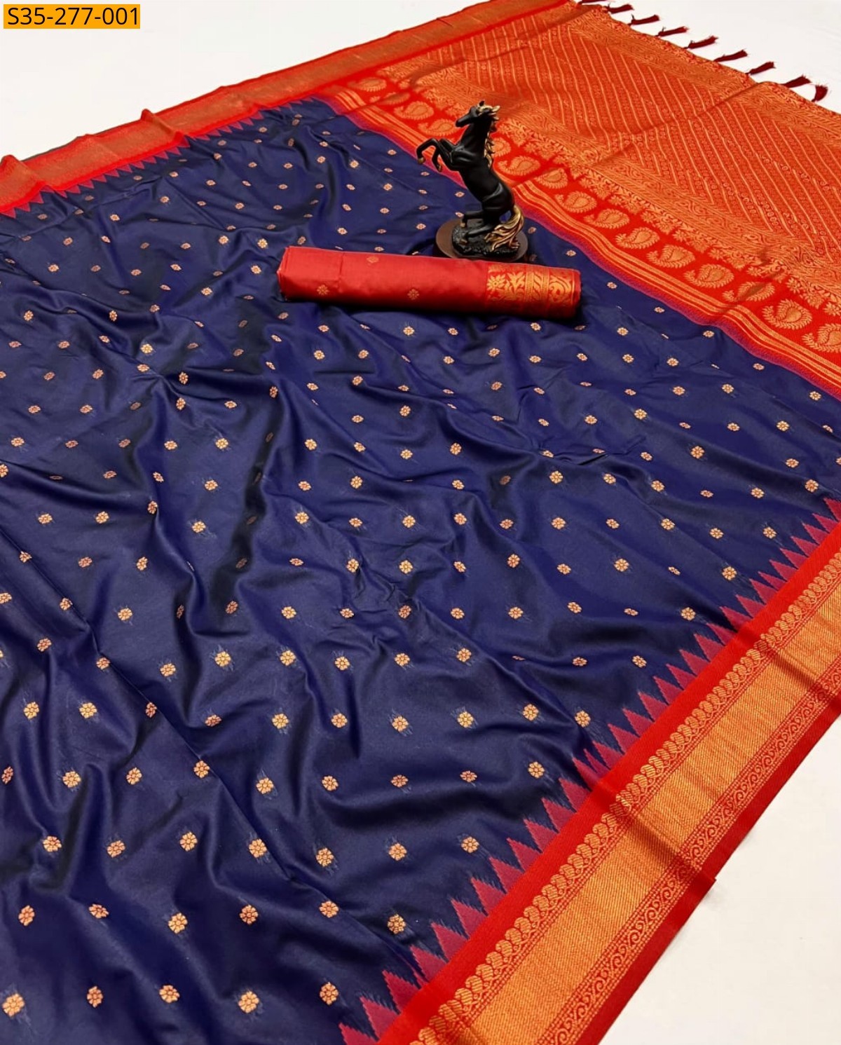 Navy Fancy Soft Silk Saree