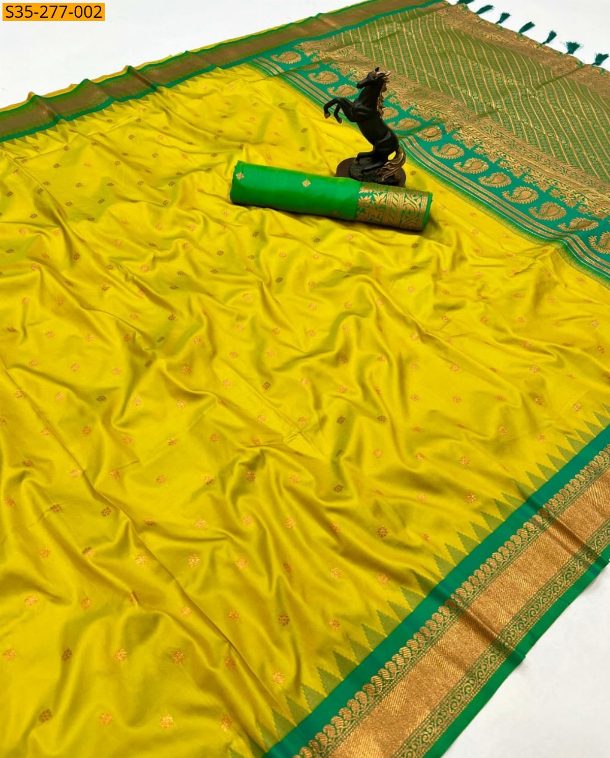 Yellow Fancy Soft Silk Saree