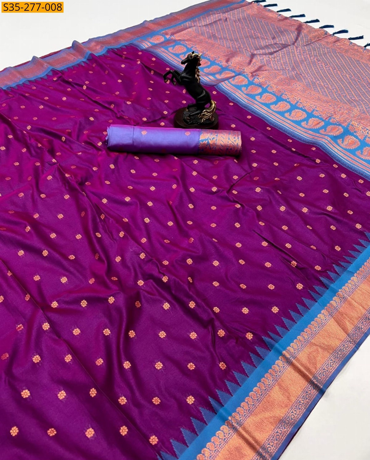 Magenta Fancy Soft Silk Saree