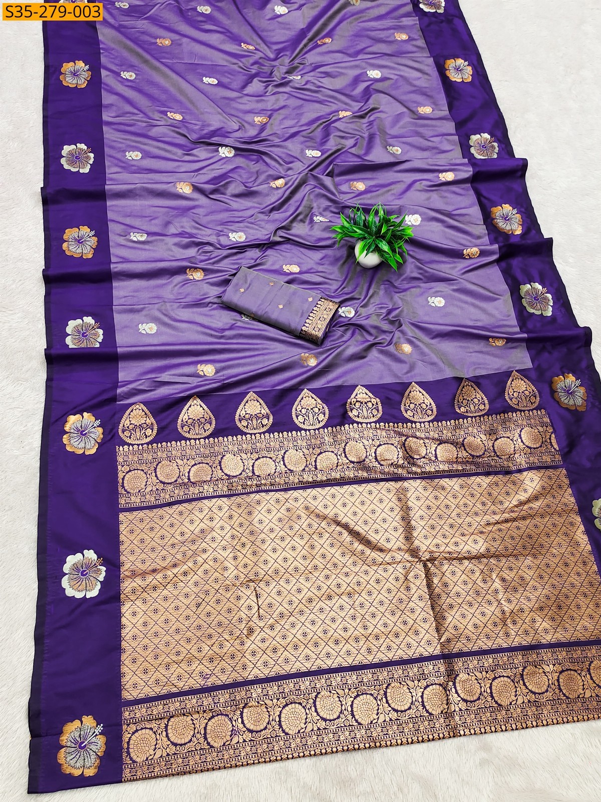 Violet Fancy Soft Silk Sarees