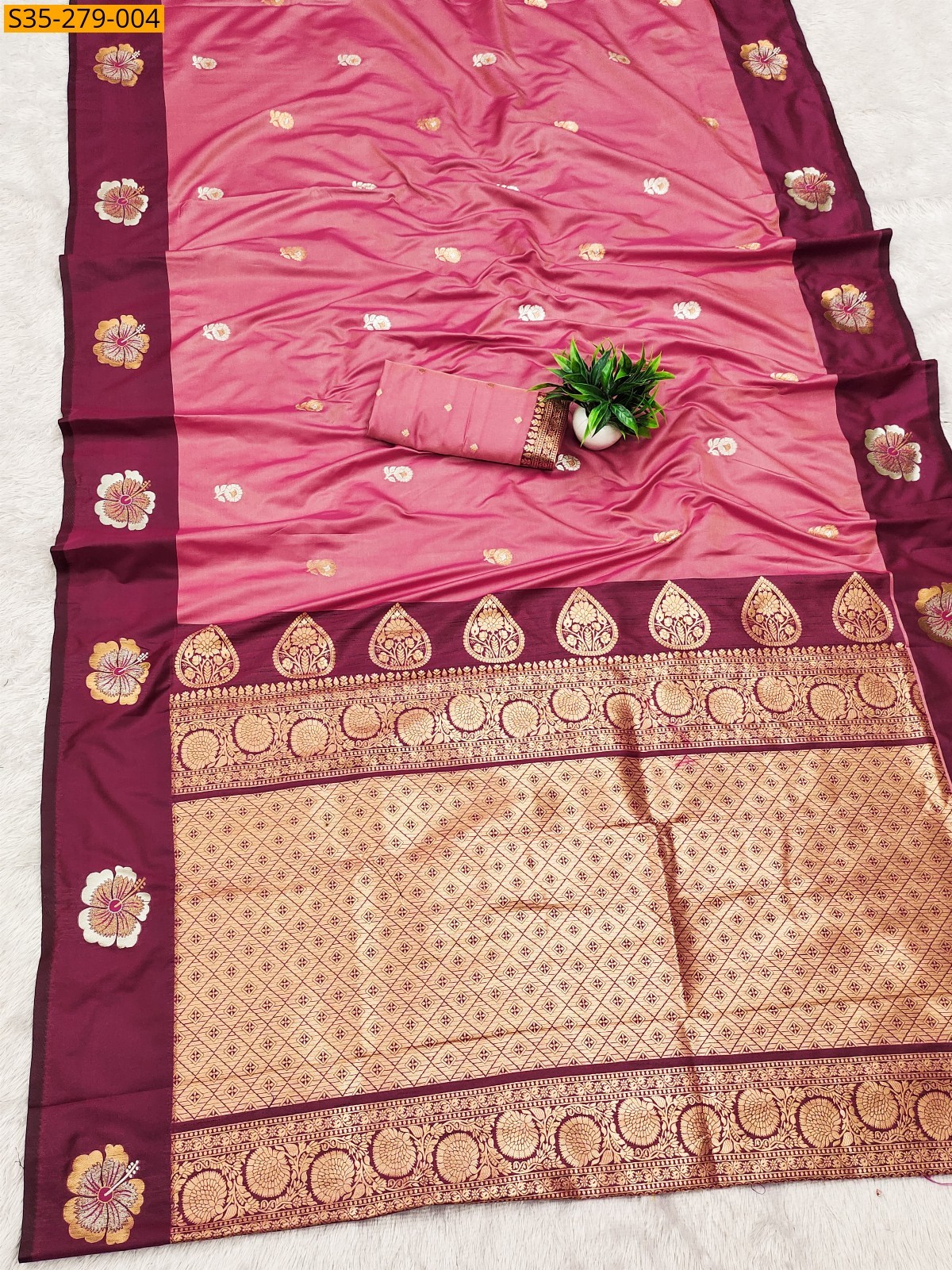 Pink Fancy Soft Silk Sarees