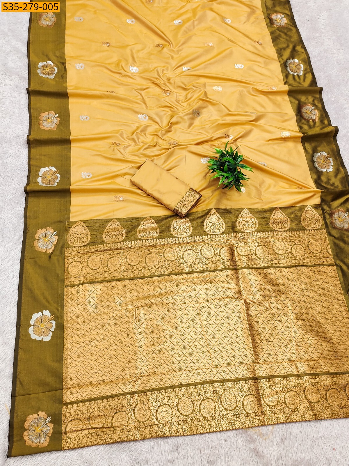 Yellow Fancy Soft Silk Sarees