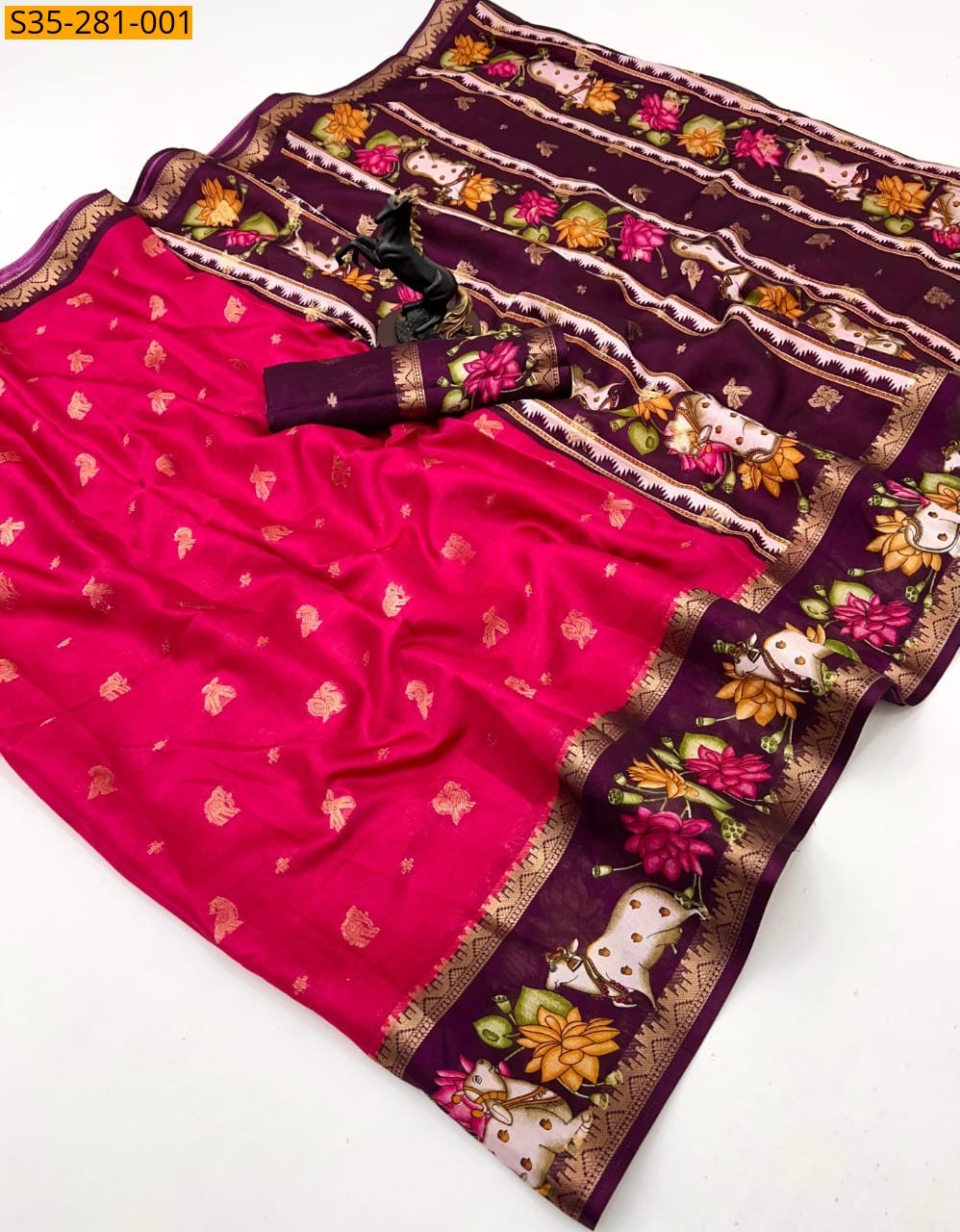 Pink Fancy  Semi Viscose silk Saree