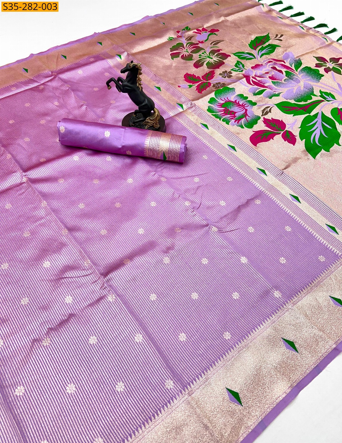 Lavender Fancy Tissue Soft Silk Saree