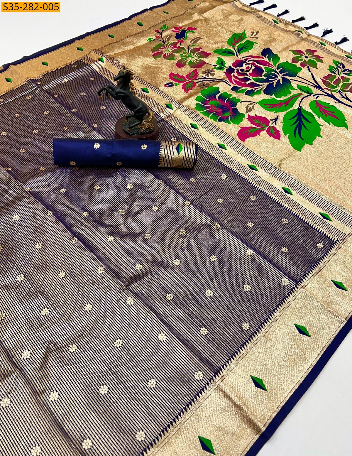 Gray Fancy Tissue Soft Silk Saree