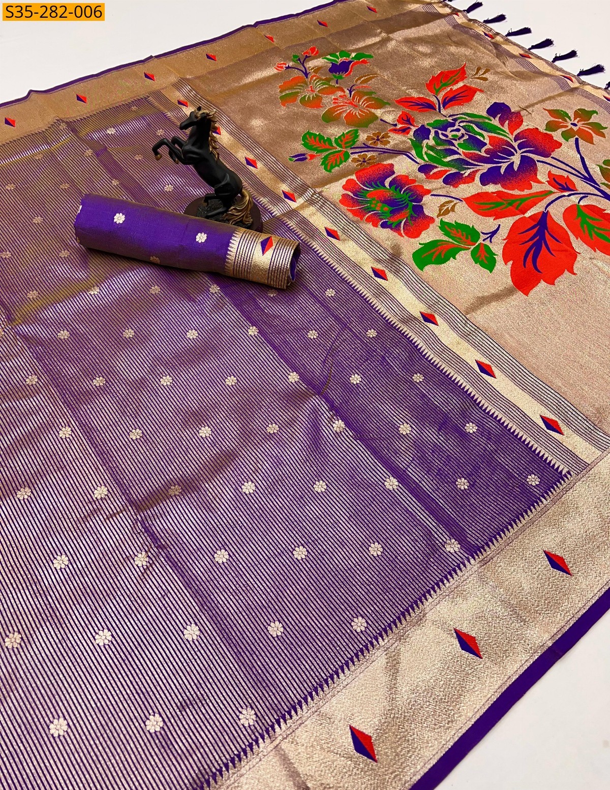 Violet Fancy Tissue Soft Silk Saree