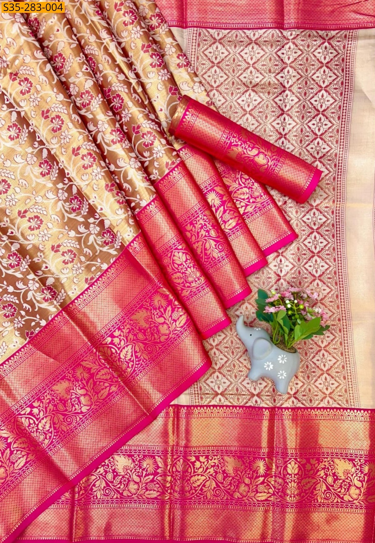 Pink Fancy Semi Kanjivaram Silk sarees