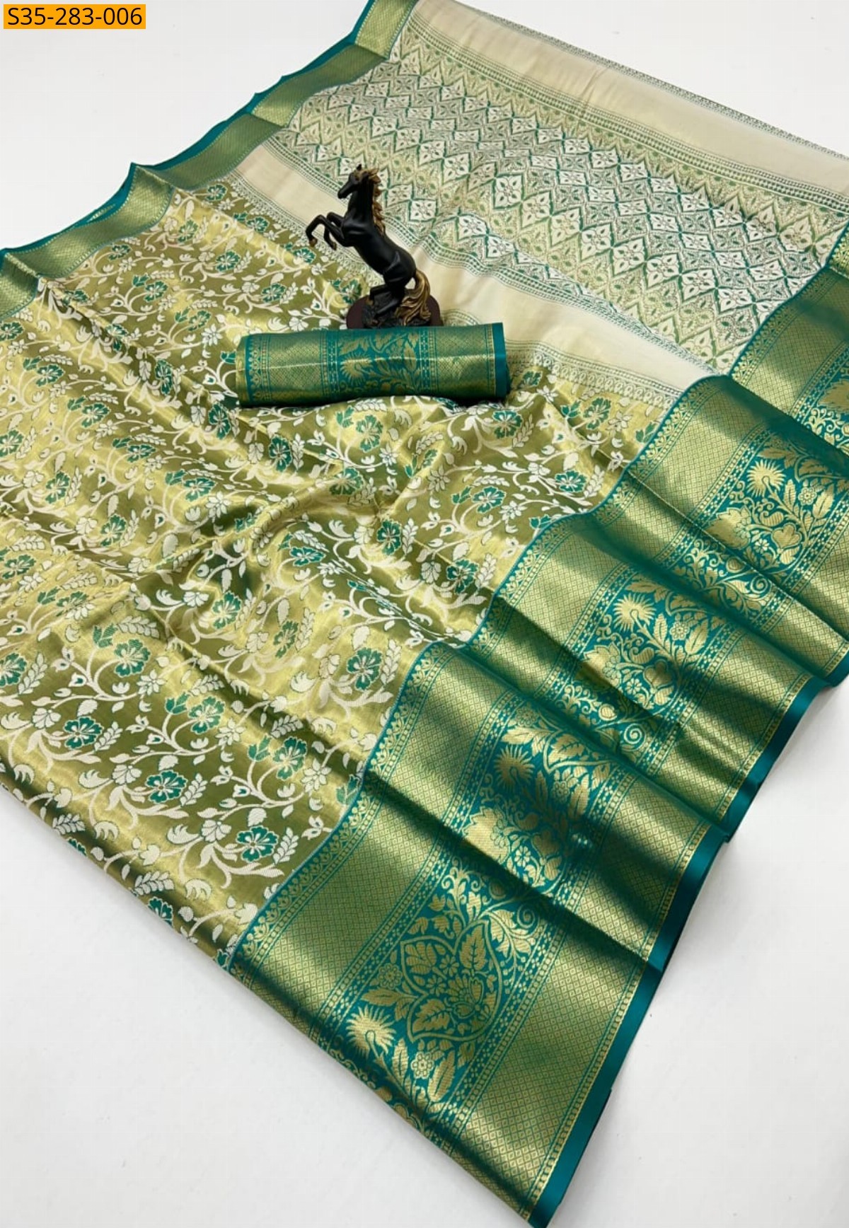 Green Fancy Semi Kanjivaram Silk sarees