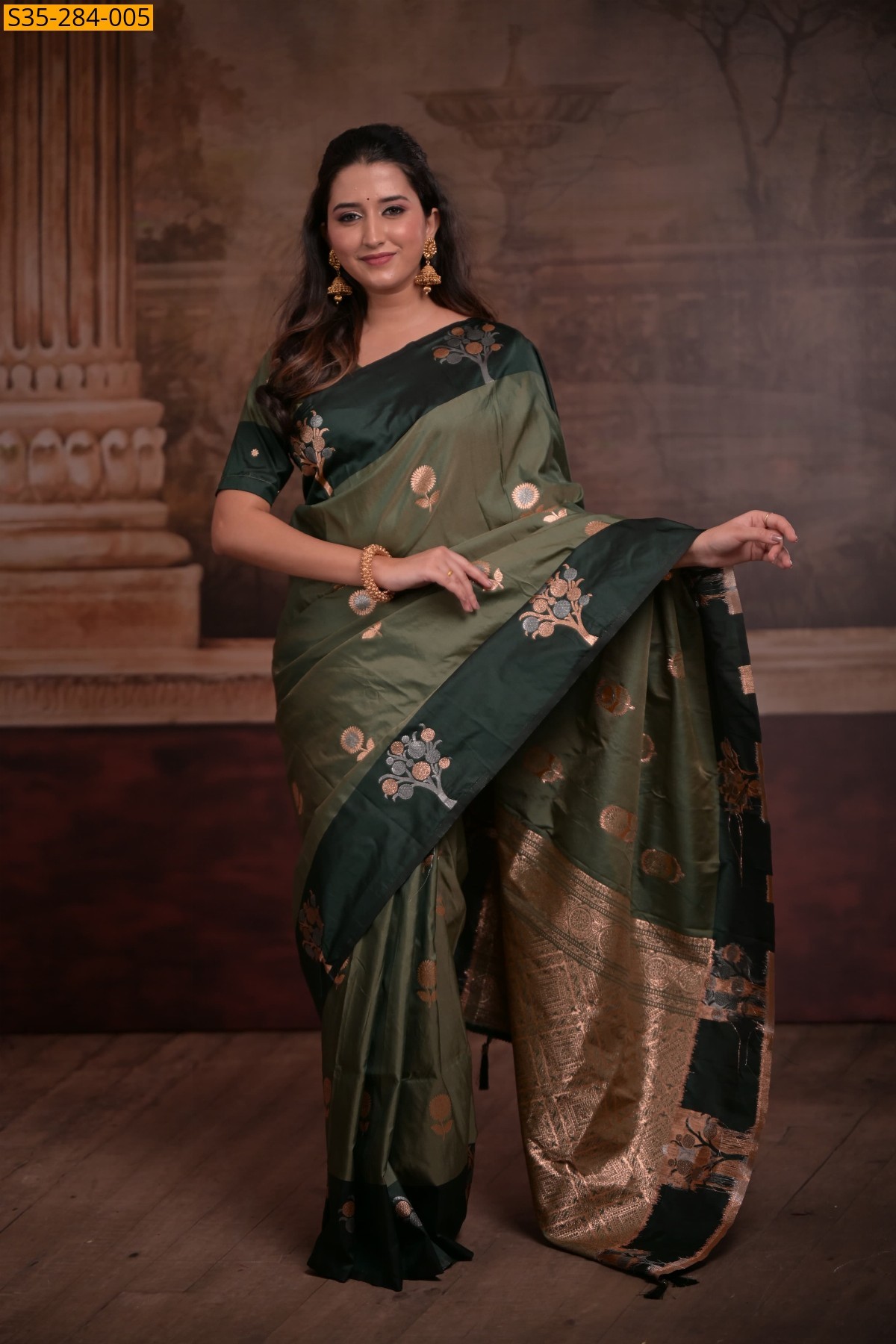 Green Fancy Soft silk Saree