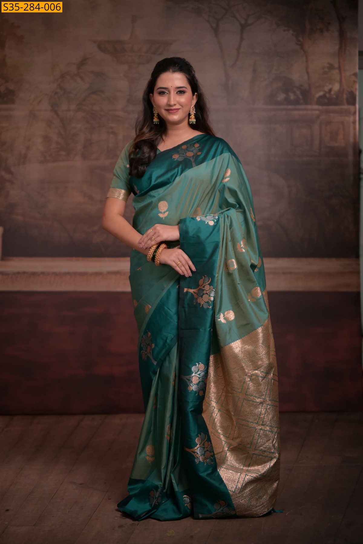 Green Fancy Soft silk Saree