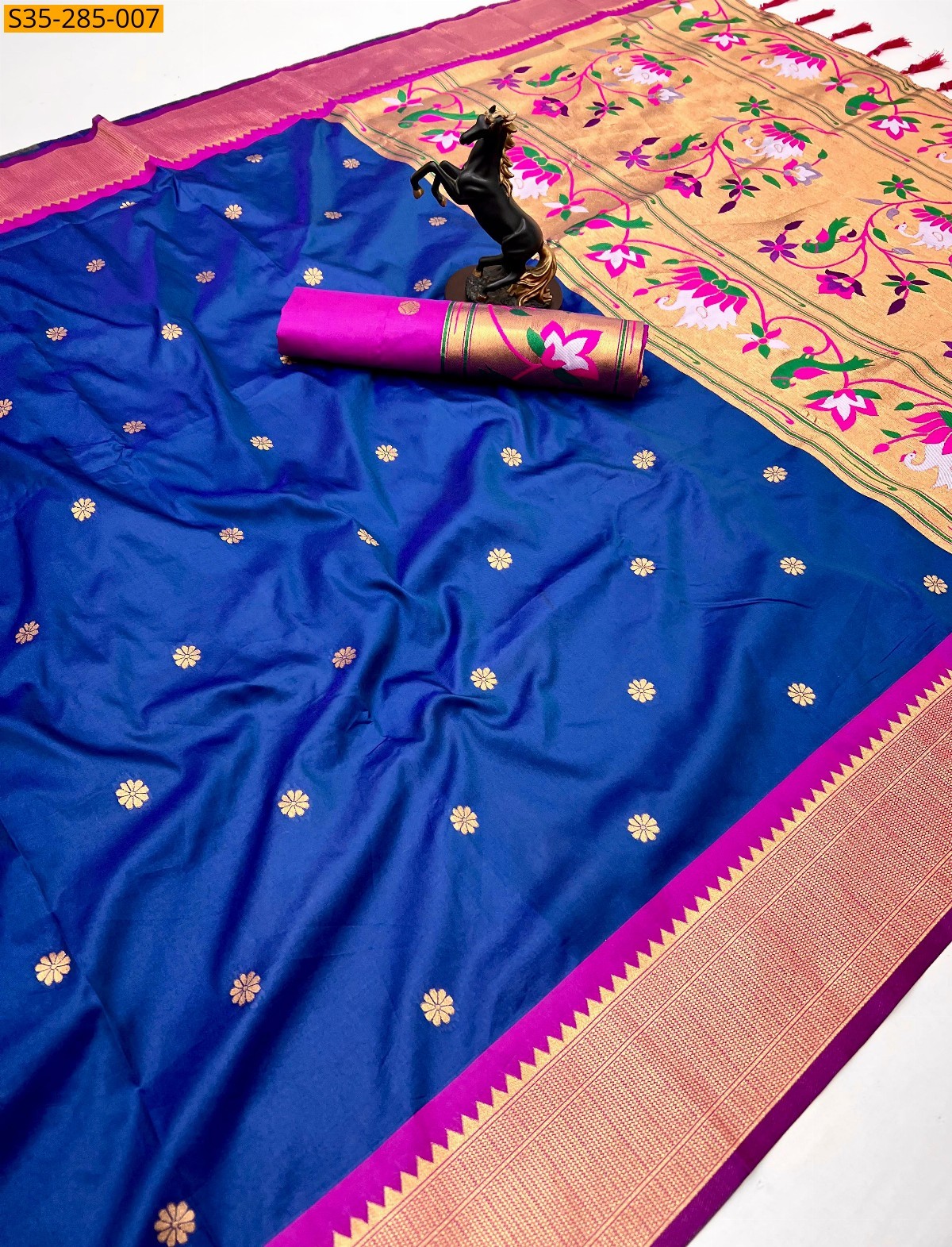 Blue Fancy Soft silk Saree