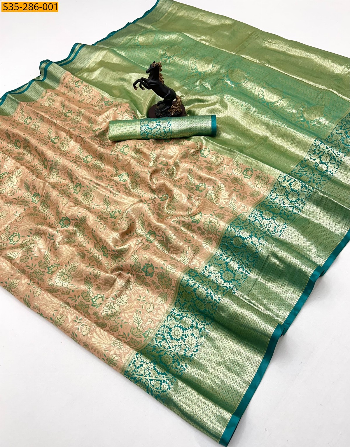 Peach Fancy Kanjivaram Silk Saree