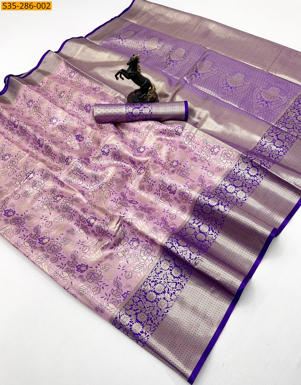 Lavender Fancy Kanjivaram Silk Saree