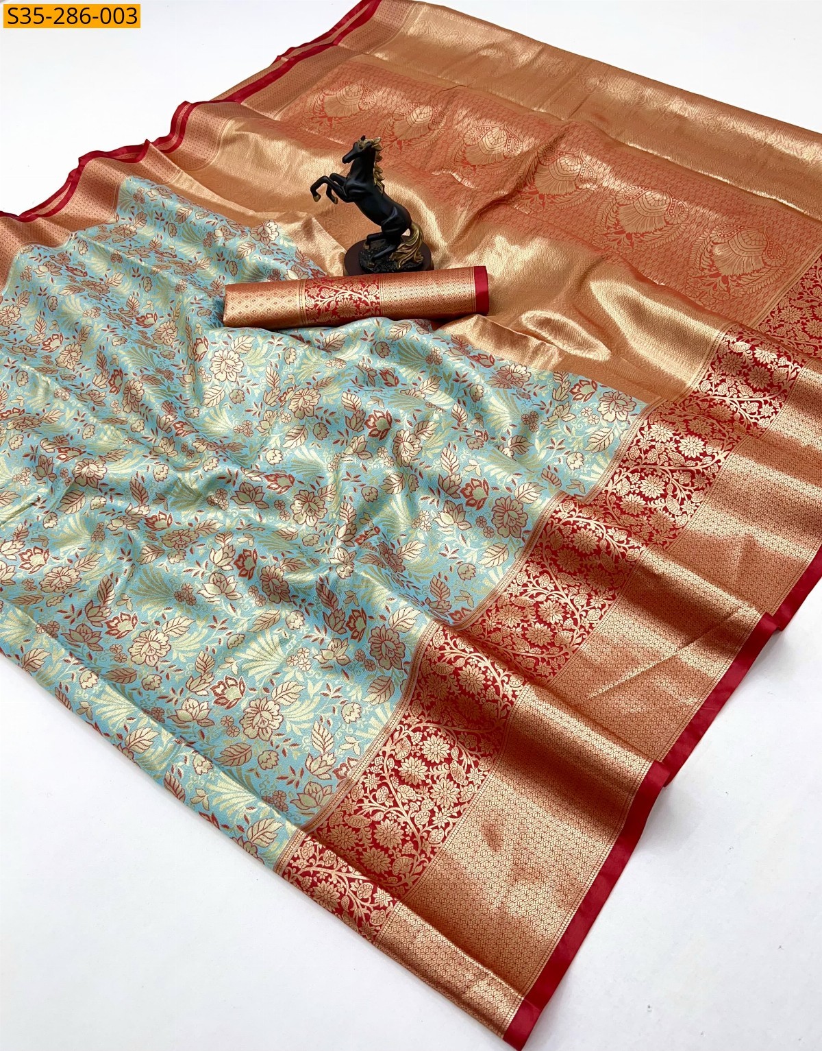 Sky blue Fancy Kanjivaram Silk Saree