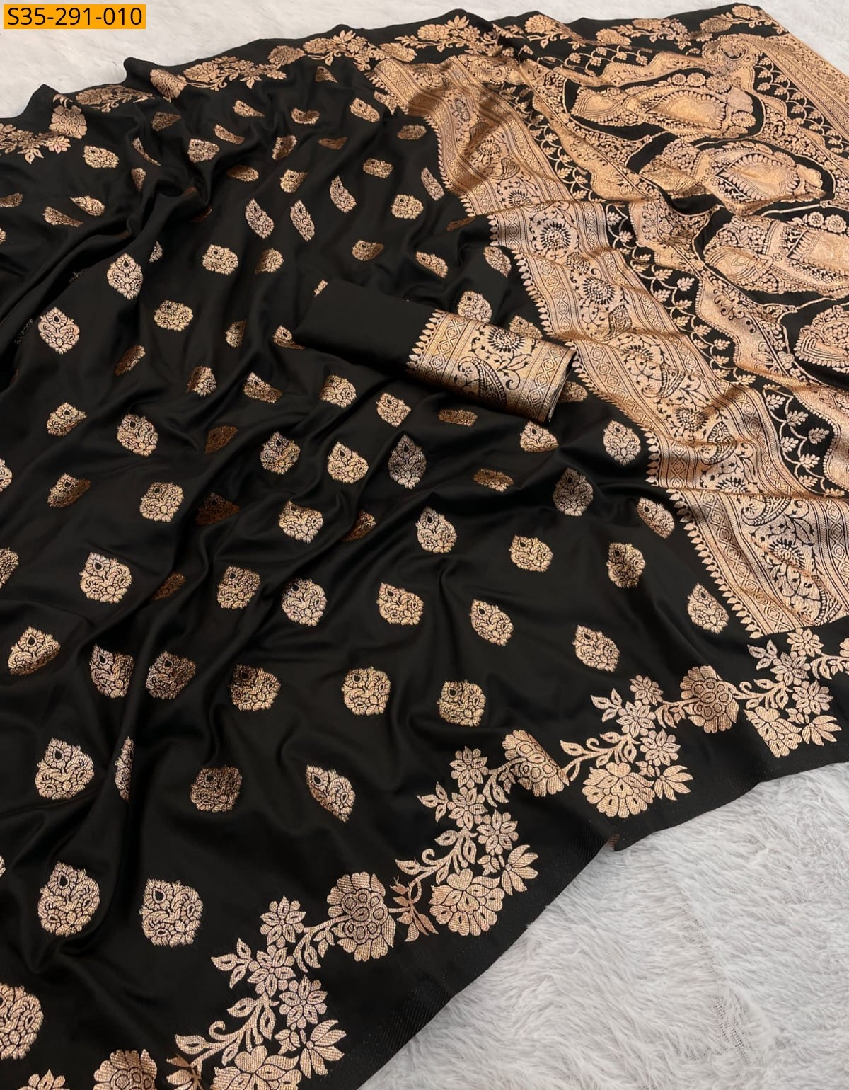 Black Fancy Banarasi silk sarees
