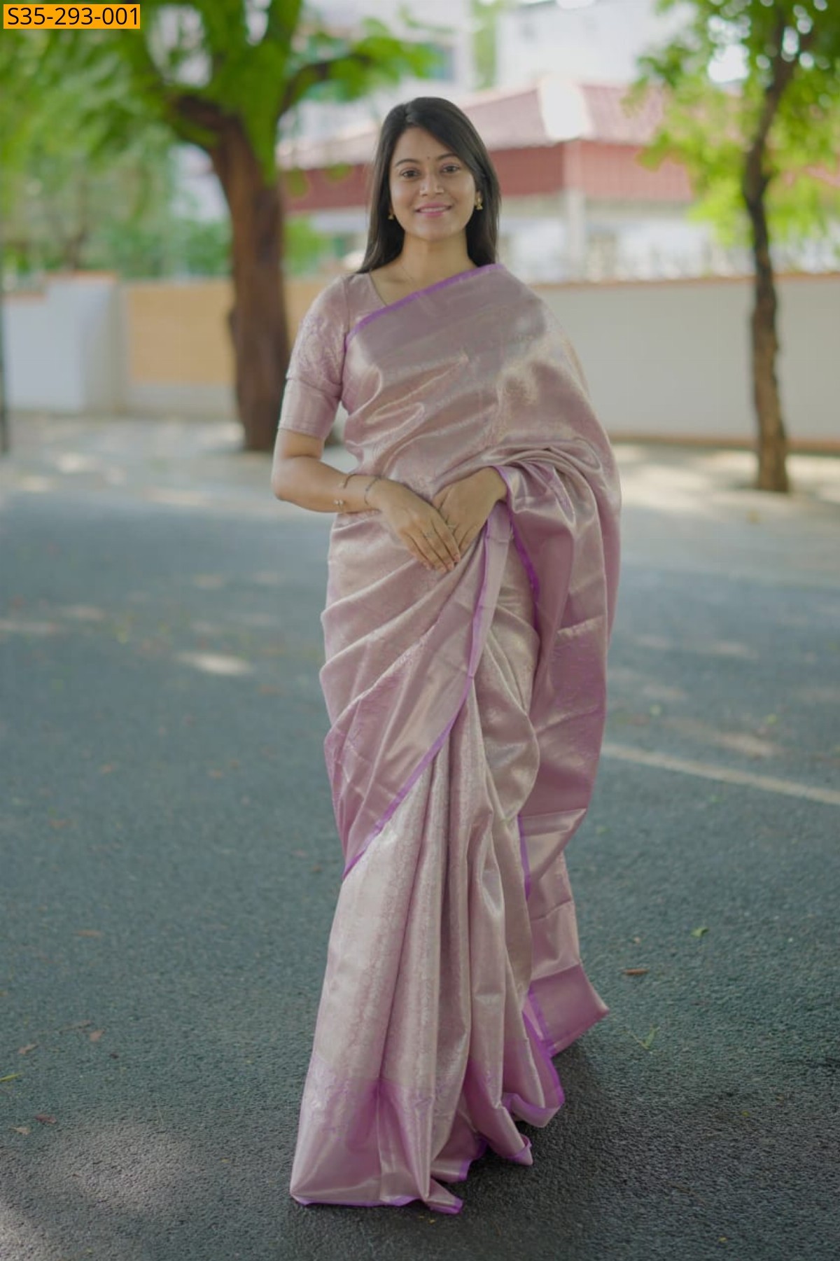 Lite pink Fancy Bridal Kanchipuram Silk Saree