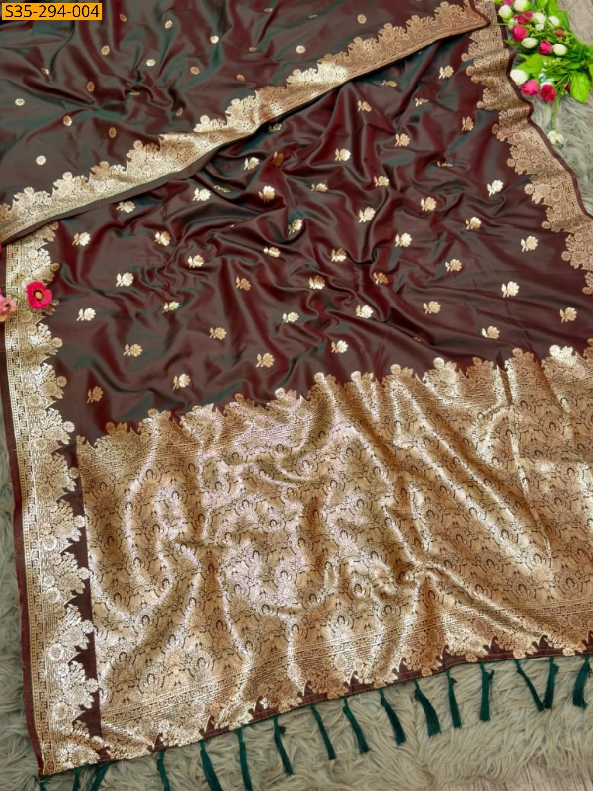 Maroon Fancy Soft Mysore Paithani Silk Saree