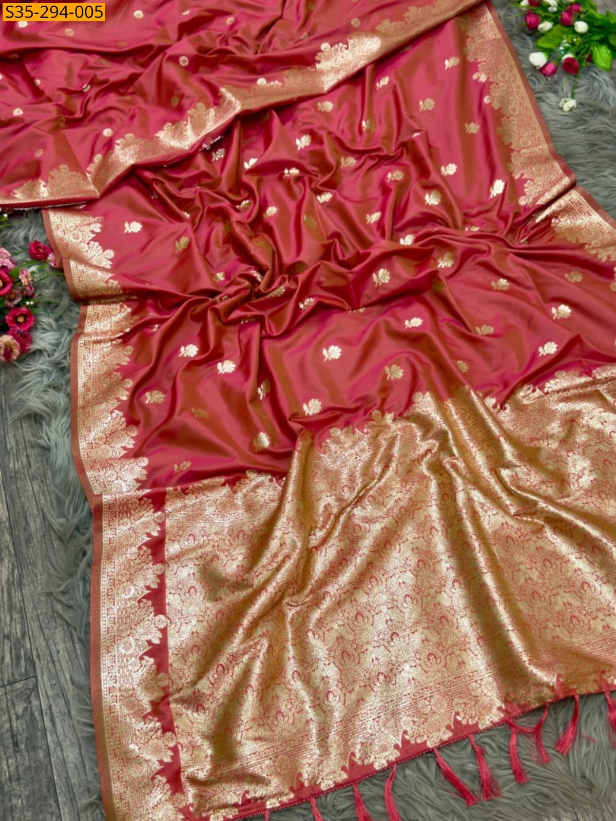 Red Fancy Soft Mysore Paithani Silk Saree