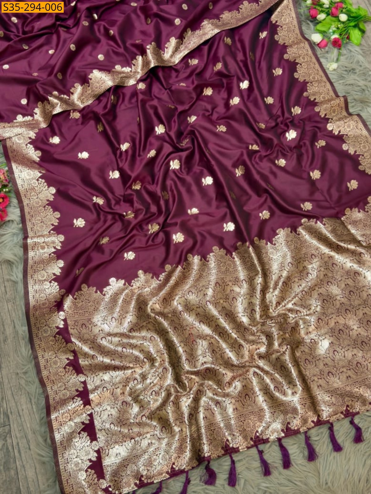 Wine Fancy Soft Mysore Paithani Silk Saree