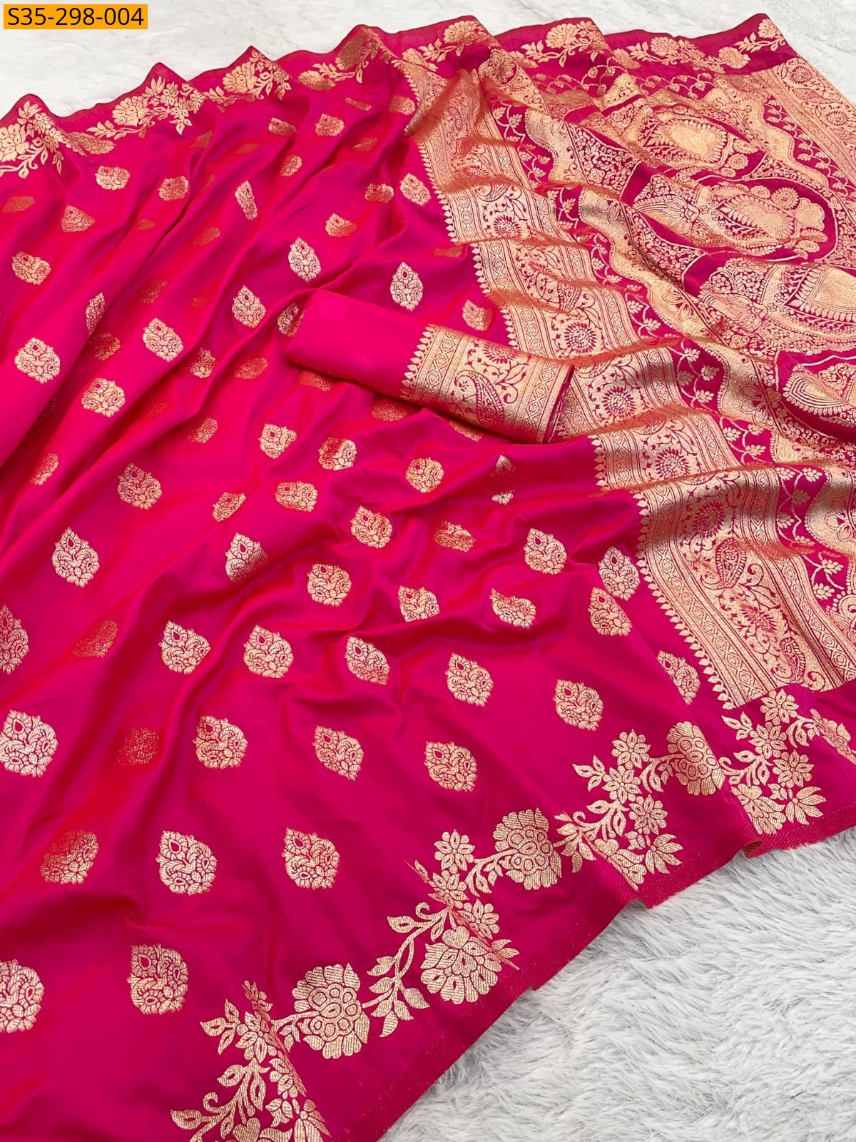 Pink Fancy Banarasi silk saree