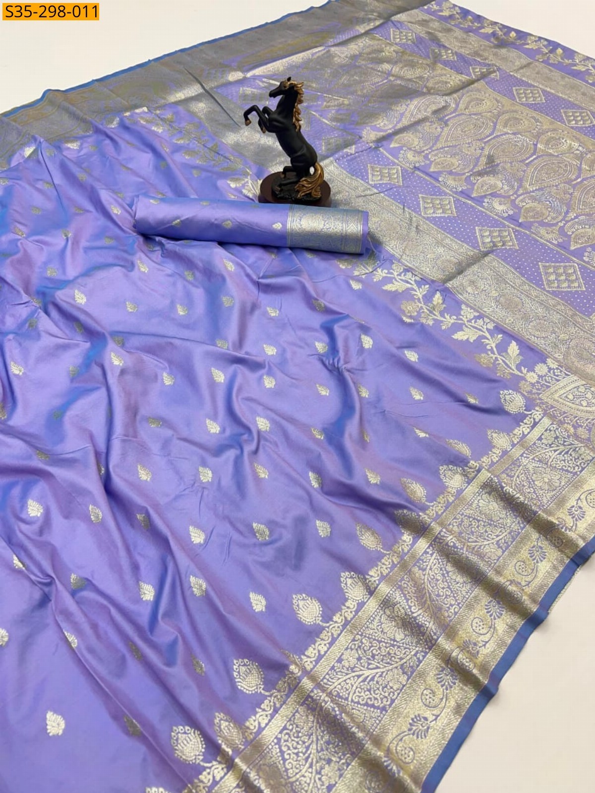 Lavender Fancy Banarasi silk saree
