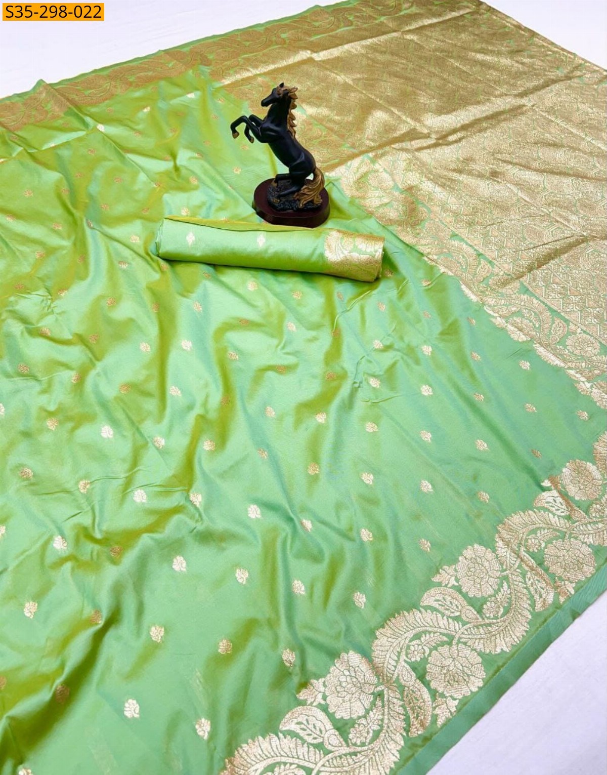 Green Fancy Banarasi silk saree