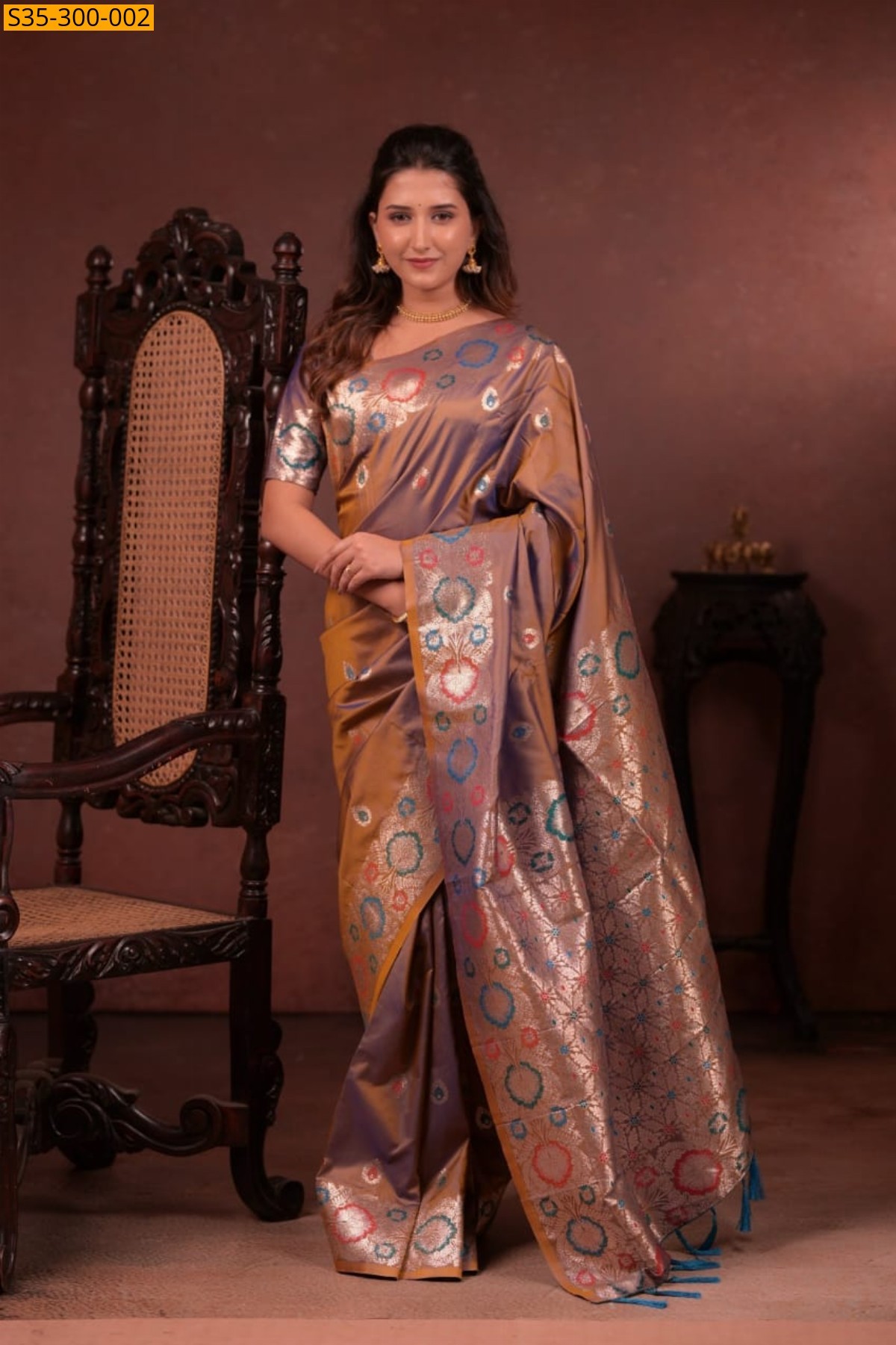 Brown Fancy Soft Paithani Silk Saree