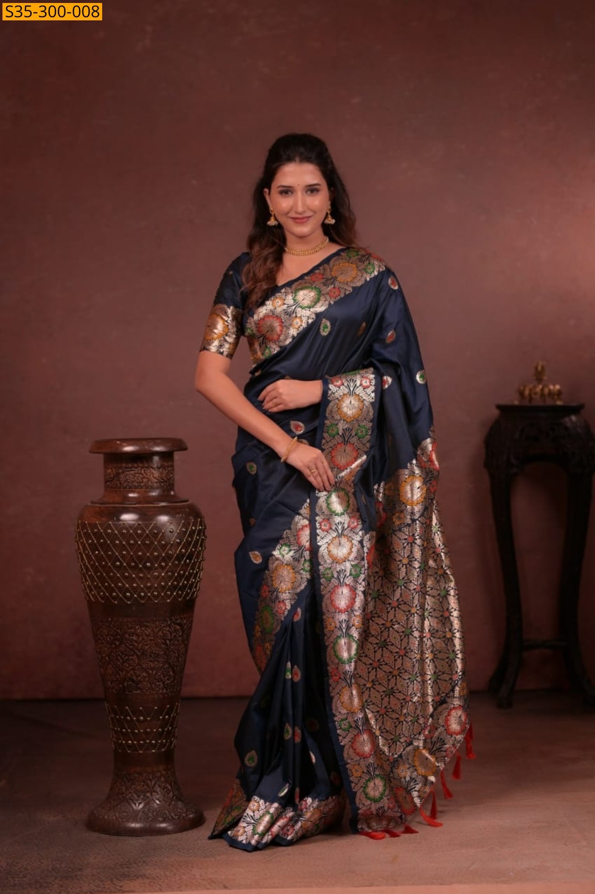 Black Fancy Soft Paithani Silk Saree