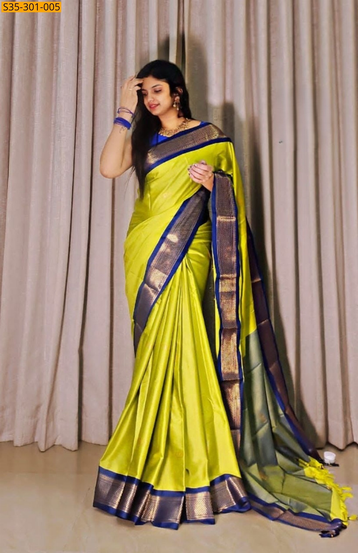 Green Mercerised Cotton Silk sarees