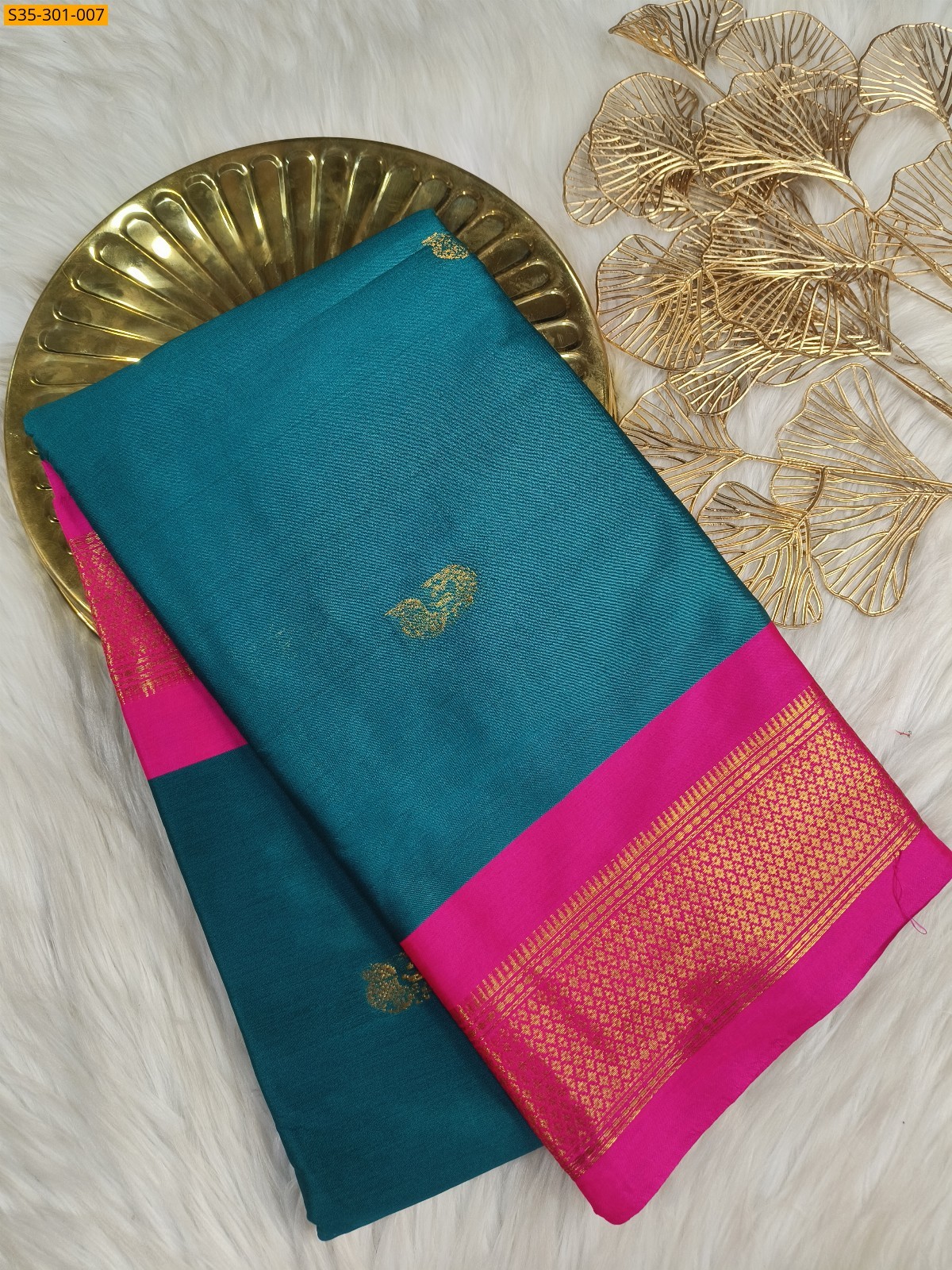 Rama Green Mercerised Cotton Silk sarees