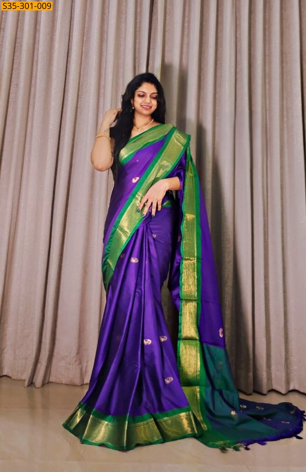 Purple Mercerised Cotton Silk sarees